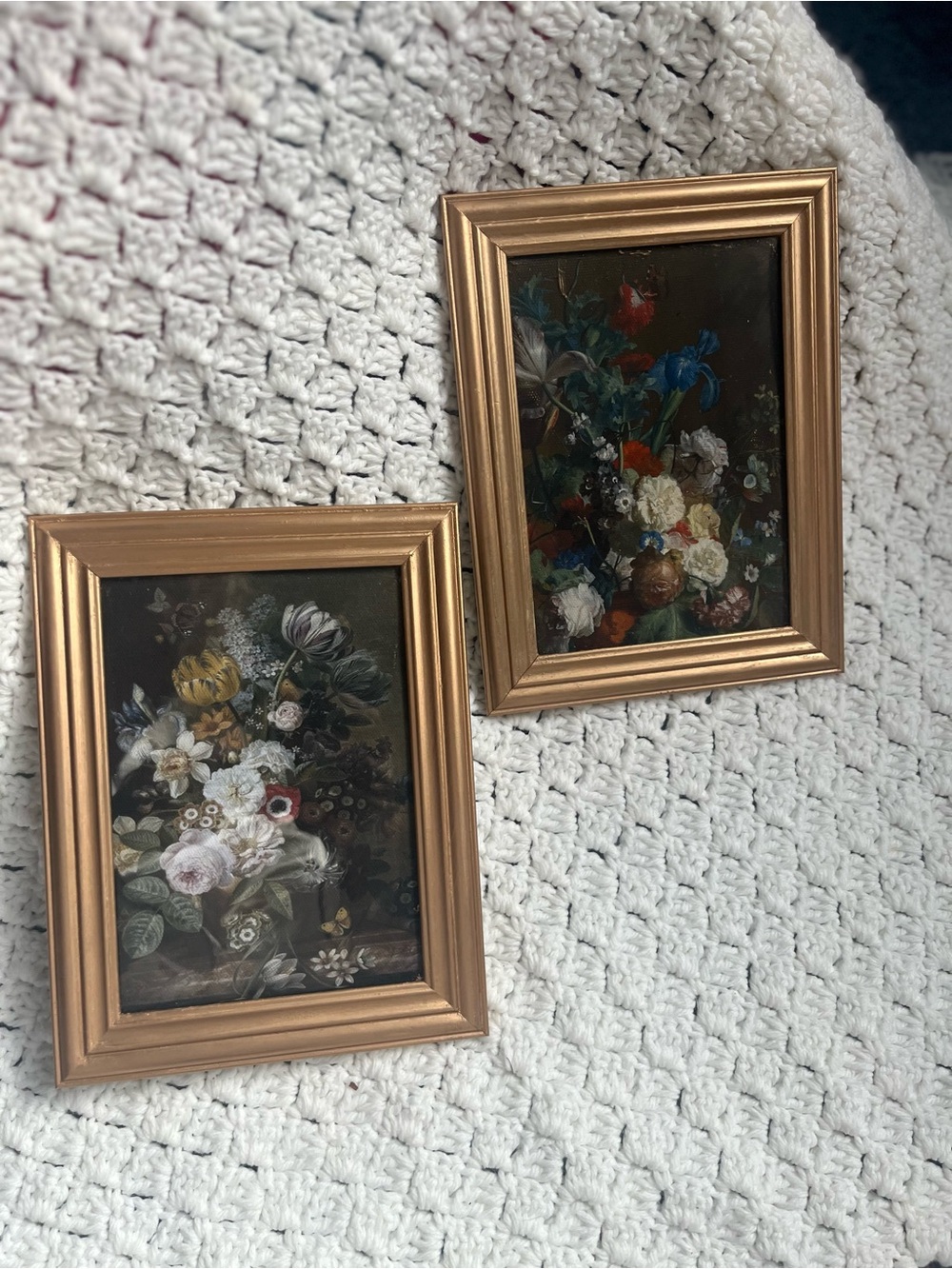 Gold Framed Floral Wall Art Pair - Elegant Home Accents